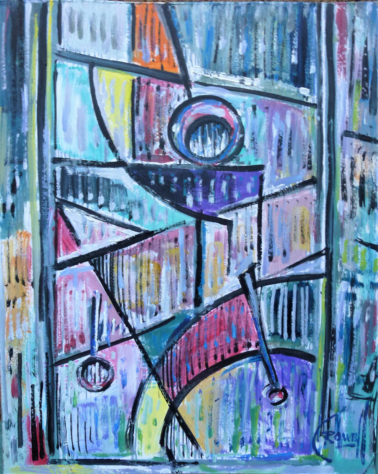 NEXT TO IMPOSSIBLE abstract new 8×10 signed original art wood painting CROWELL