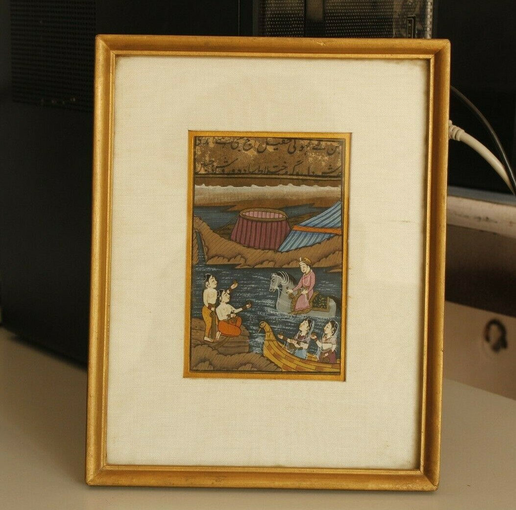 Mughal Miniature Painting With Frame Handmade Vintage Art For Wall 6.5×8.5 Inch