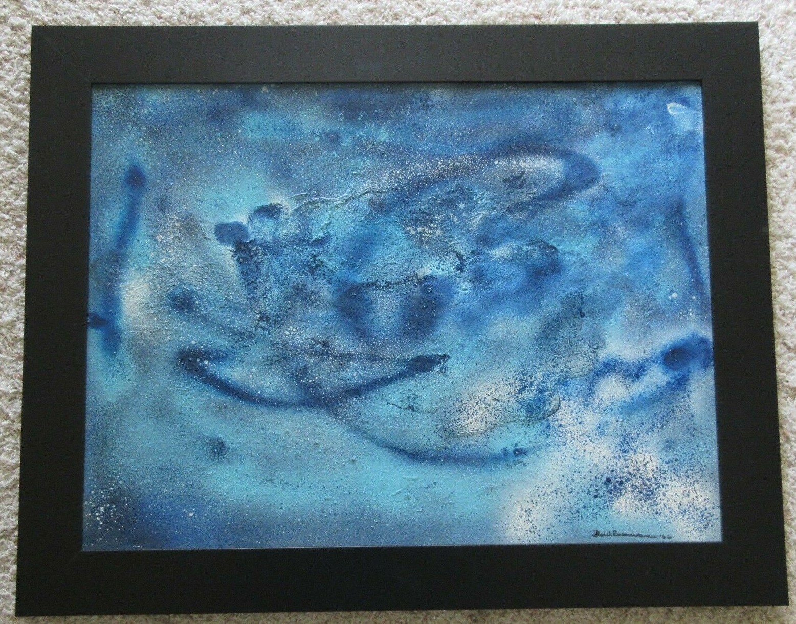 ROSENWASSER SIGNED 1960’S NON OBJECTIVE PAINTING ABSTRACT VINTAGE EXPRESSIONIST