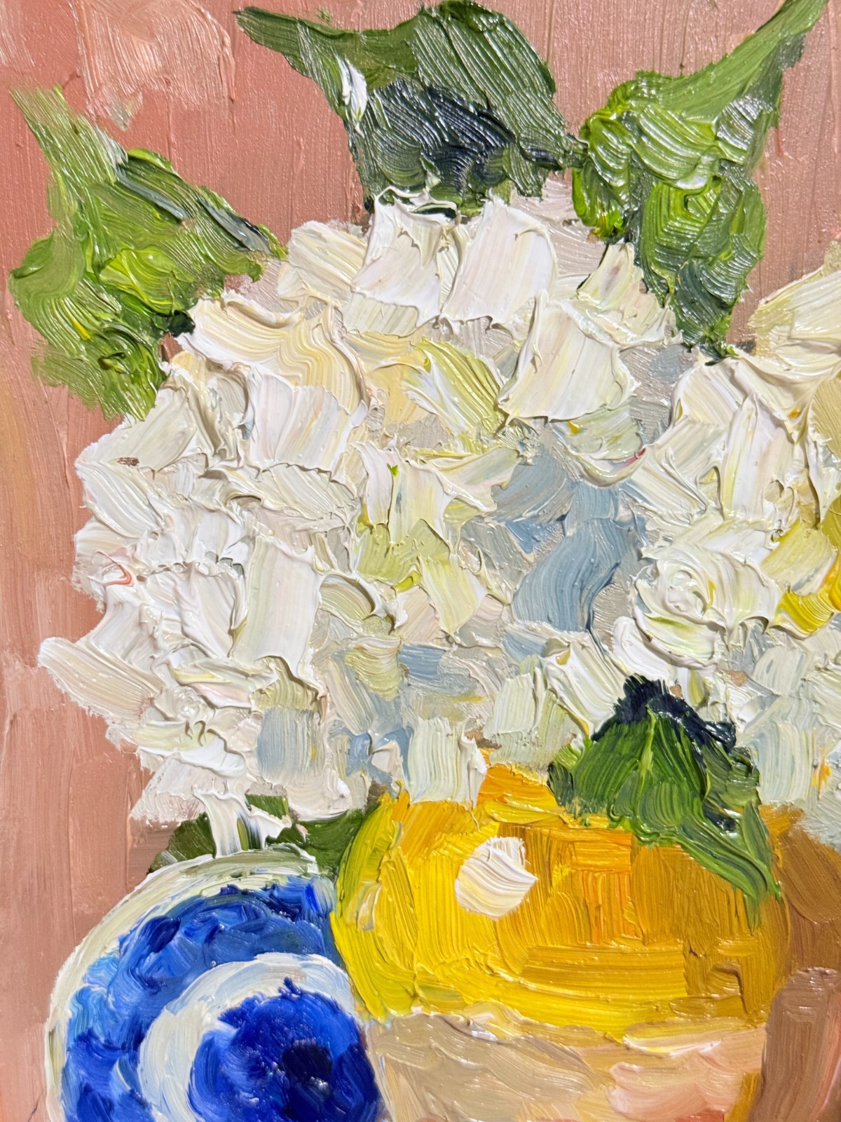 Hydrangea Painting Floral Original Art Impasto Oil Painting Flower Still Life