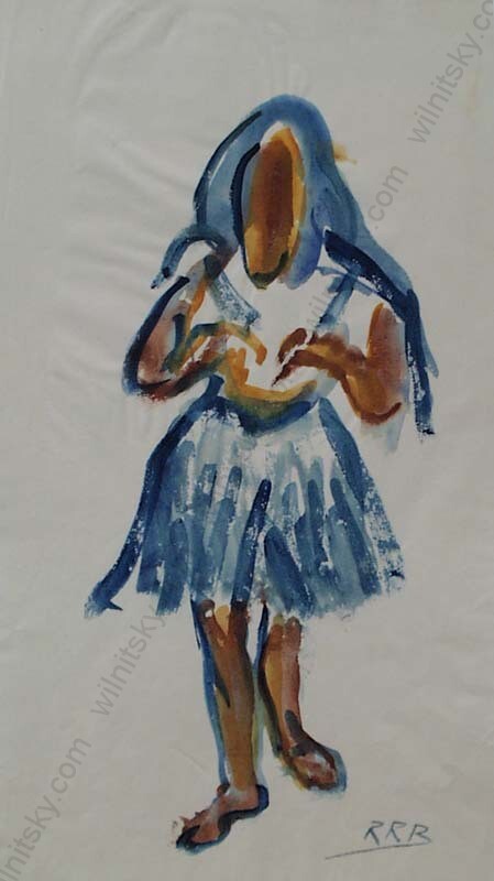 Rudolf Raimund Ballabene (1890-1968) «Study of a Woman» Watercolor, c.1940 (m)