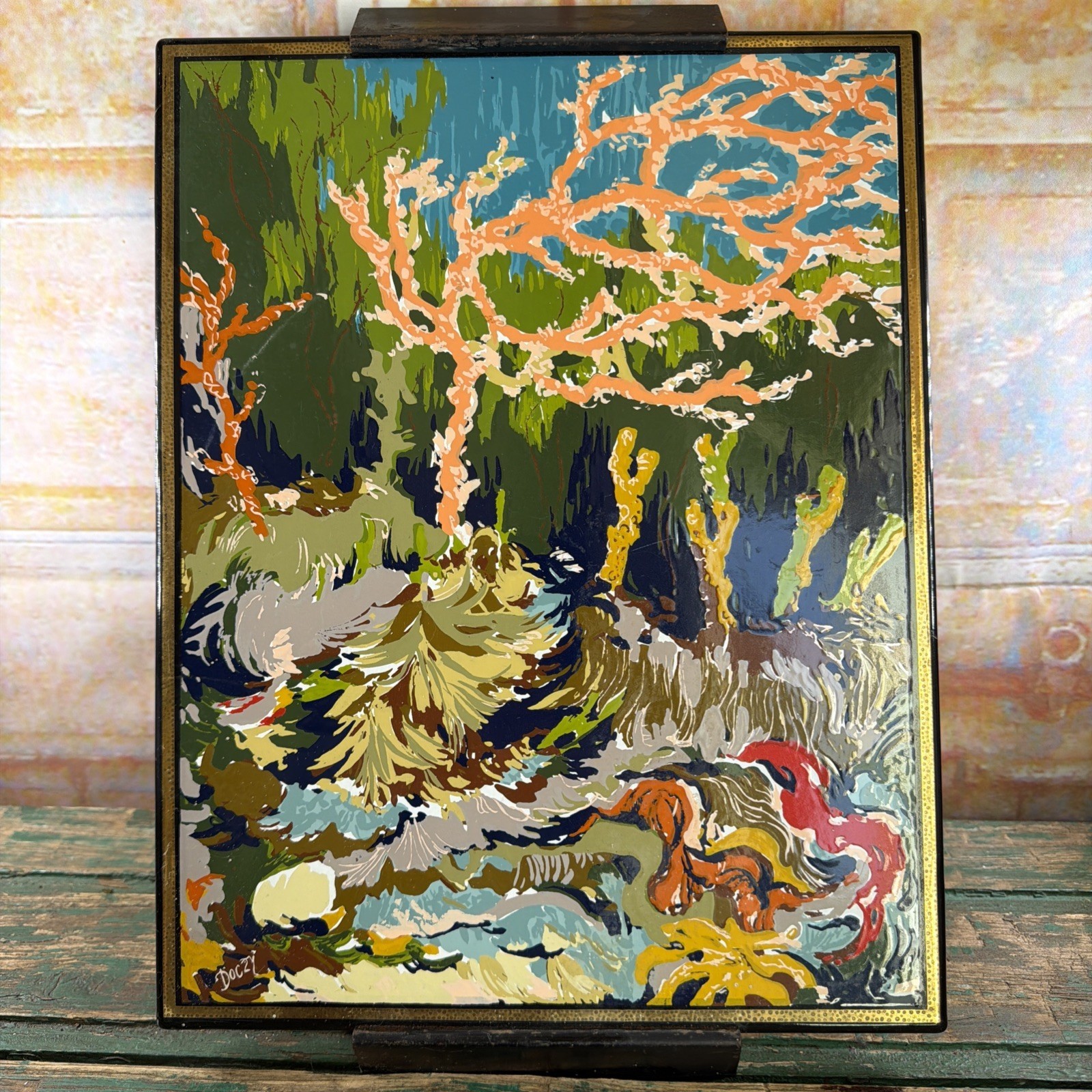 Enamel Painting 1962 DOCZY Limited Edition 450/550 Vintage Marine Art Design