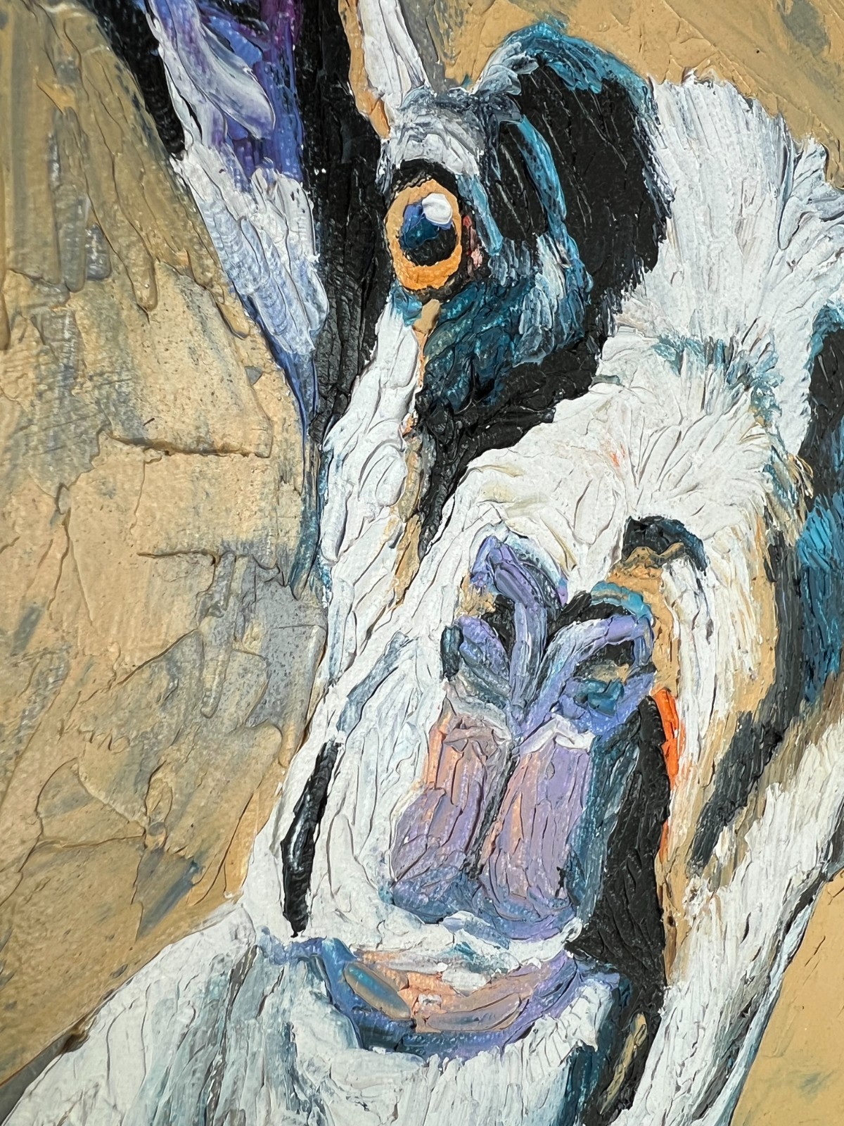 Original ‘Big Smile’ Goat Painting – Signed and Dated 12″x12″