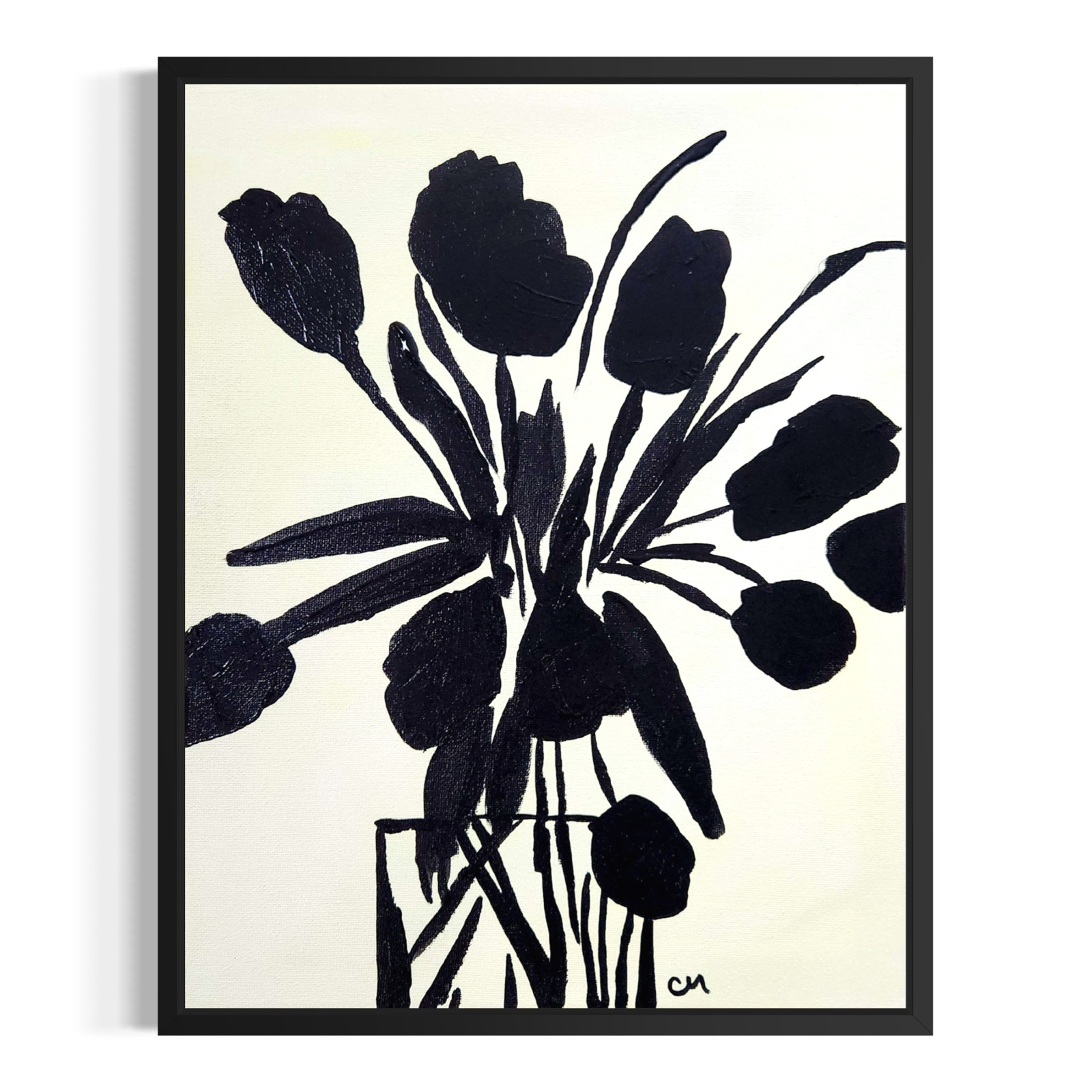Abstract Expressionist Original Tulip Painting 14×11 Canvas