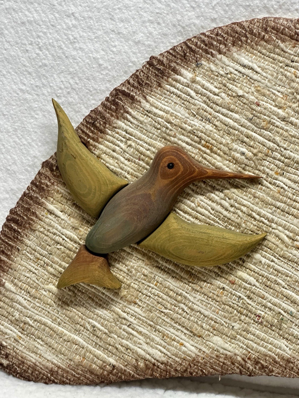 Hummingbird Original Artwork Paul Hallowell Mixed Media MCM Signed 27” X 11”