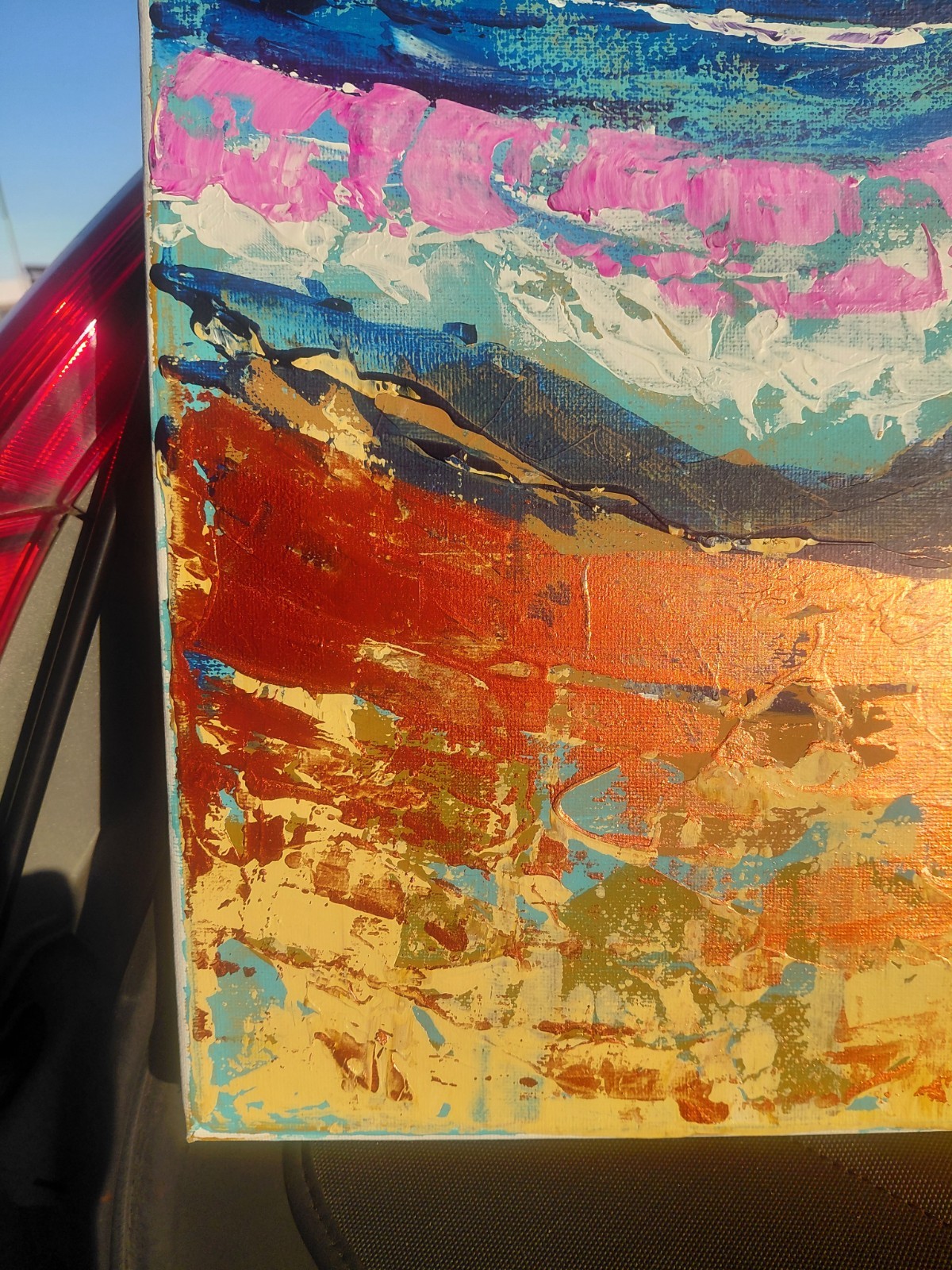 Abstract Seascape Landscape Painting on Canvas, Small, Unframed, Single Piece