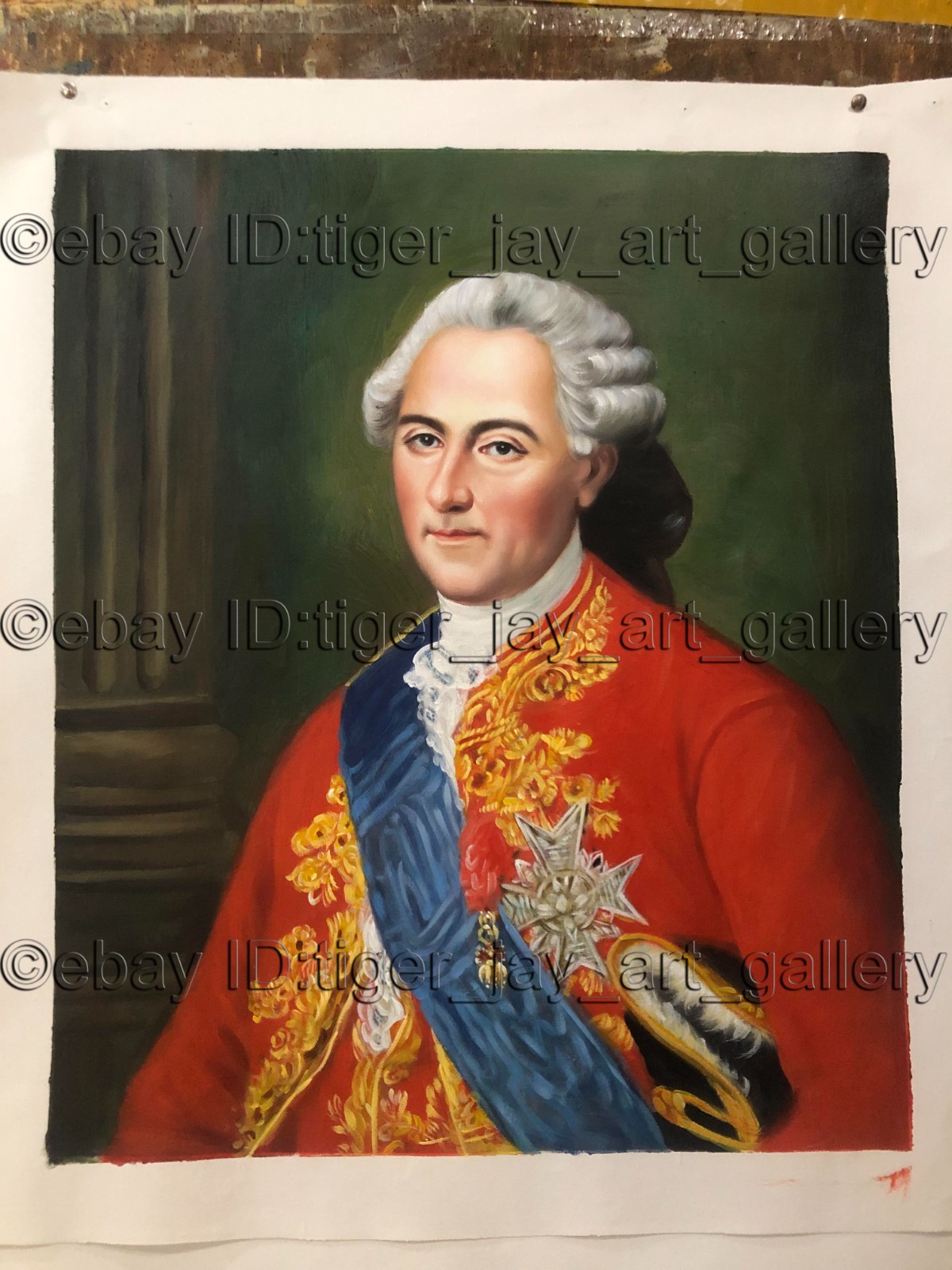 Louis XV The Beloved King of France Husband Marie Leszczyńska Royal Oil Painting
