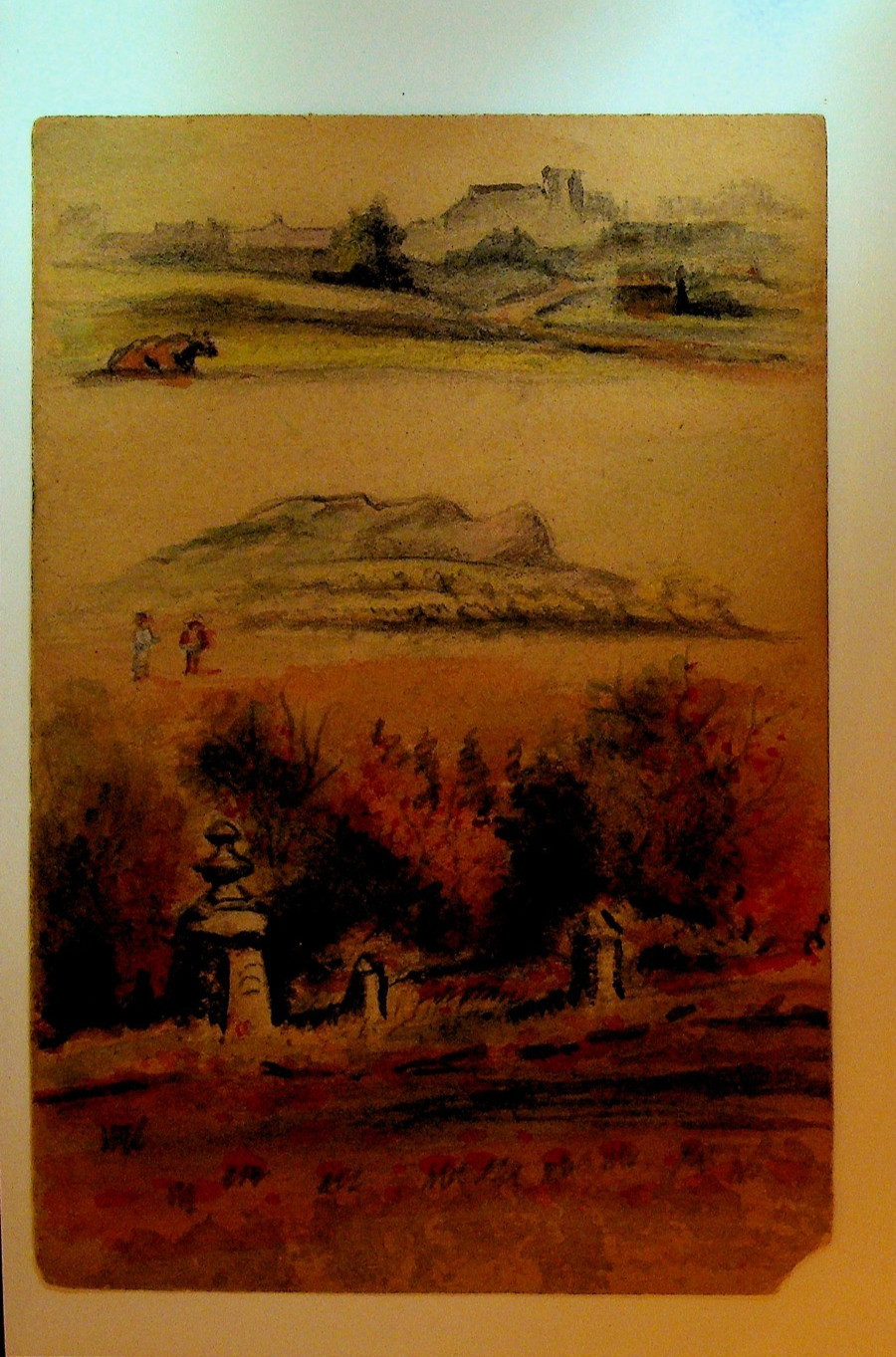 EP Cliff New Brunswick Ca Artist Watercolor Painting ca 1910 Rural Landscape
