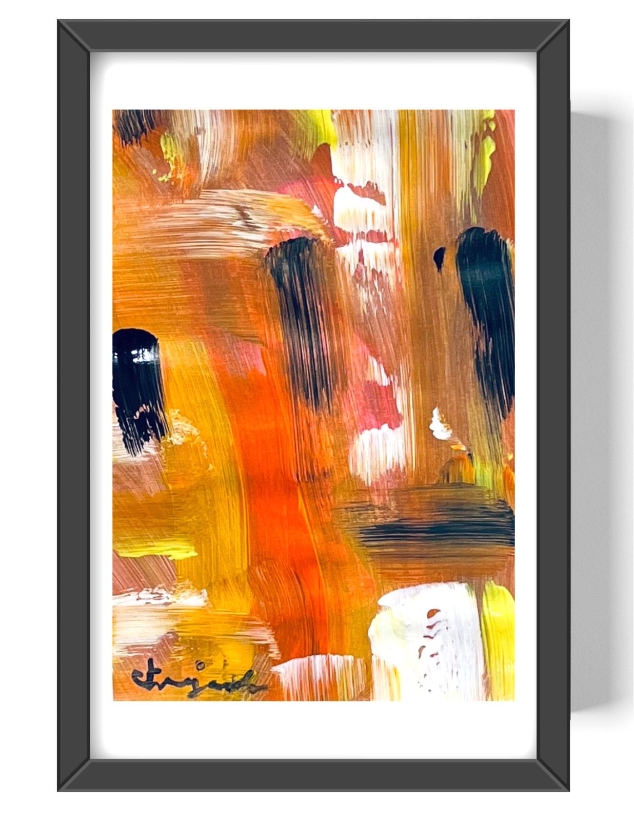 GUAJARDOAbstract Monarch Butterfly Wing 9X6 Paper Signed COA Art