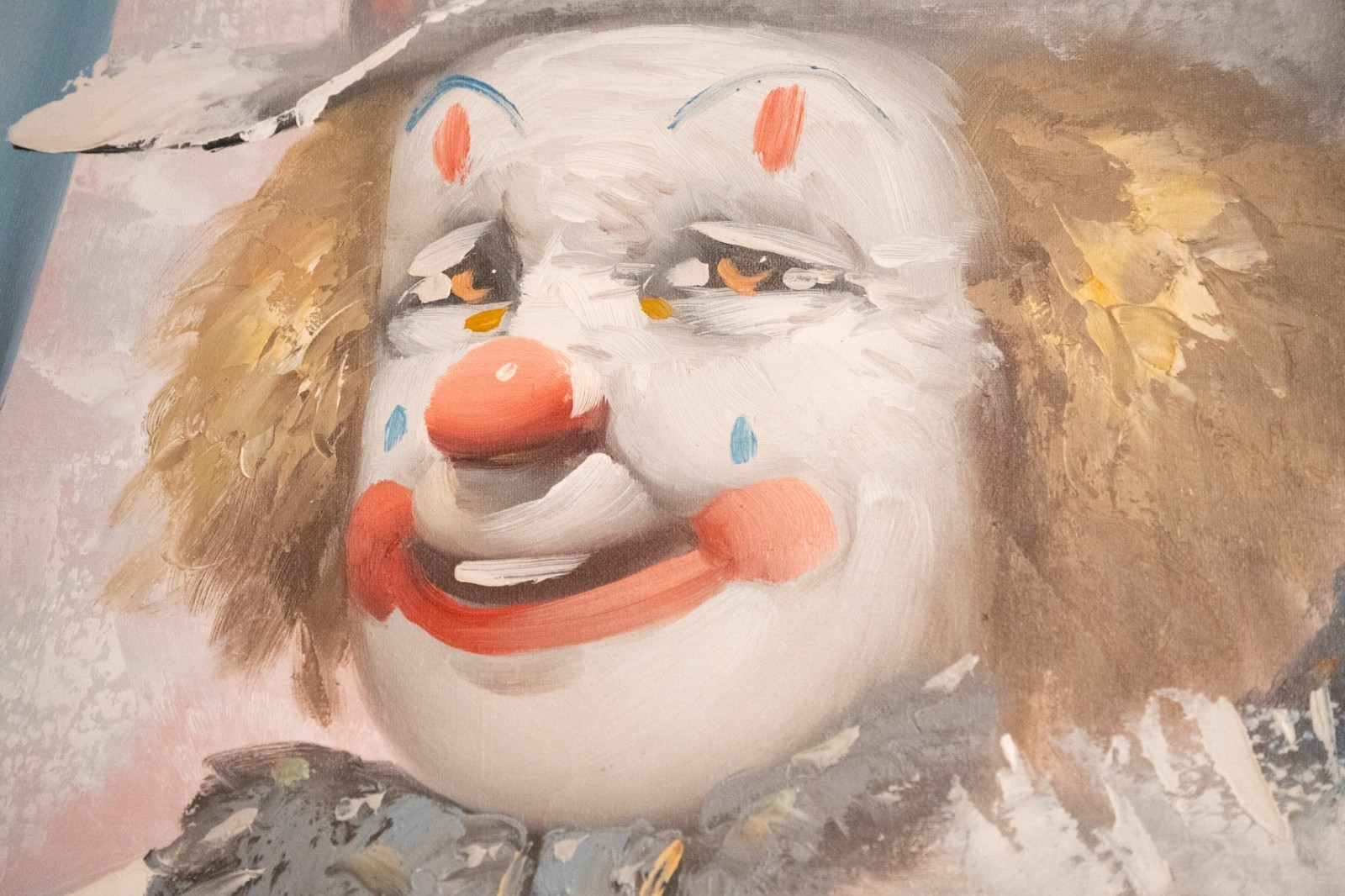 William Moninet Original Painting Five Clowns 36 x48 inches Signed