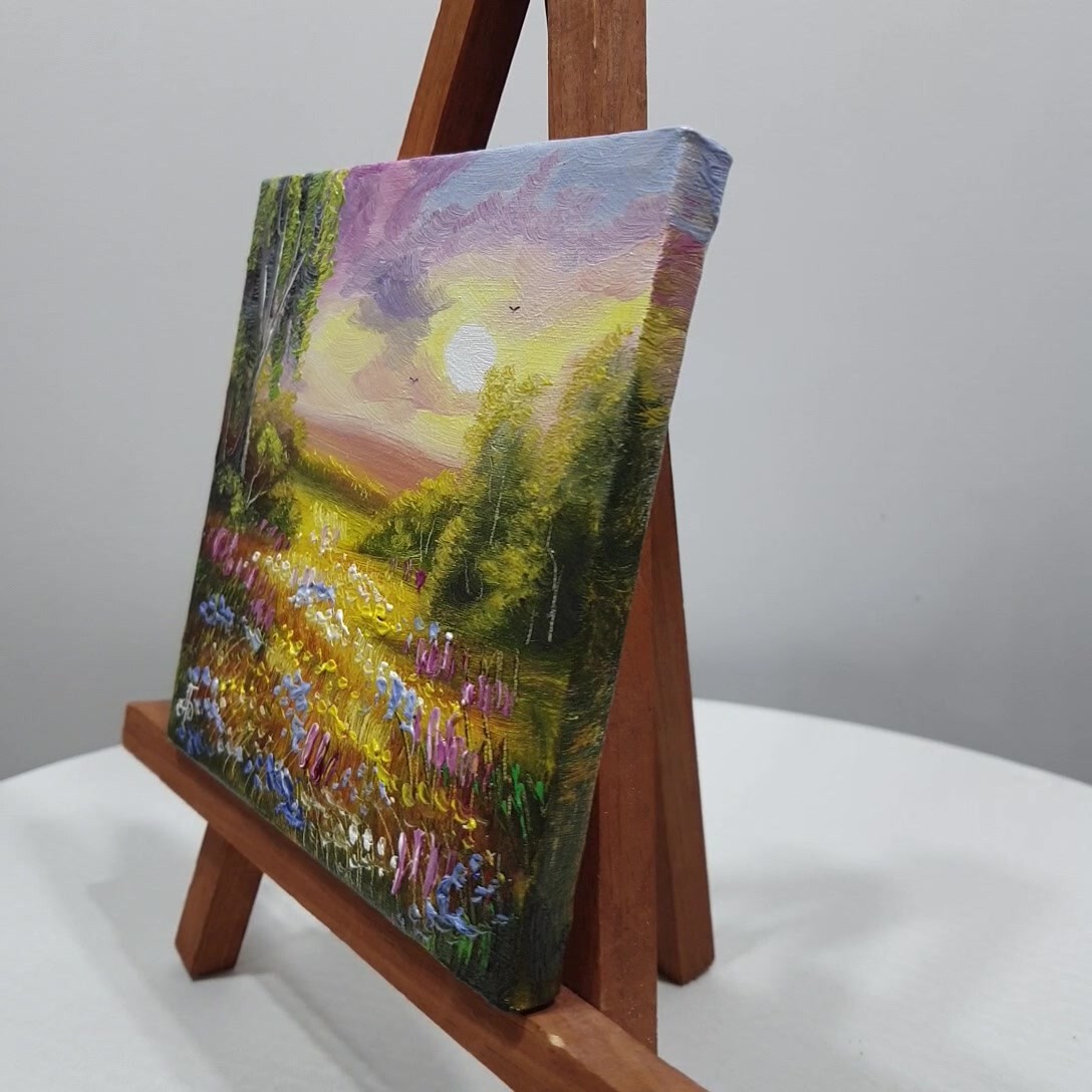 Landscape Original Hand Painted Home Decor Wall Art Gift Summer Ukrainian Artist