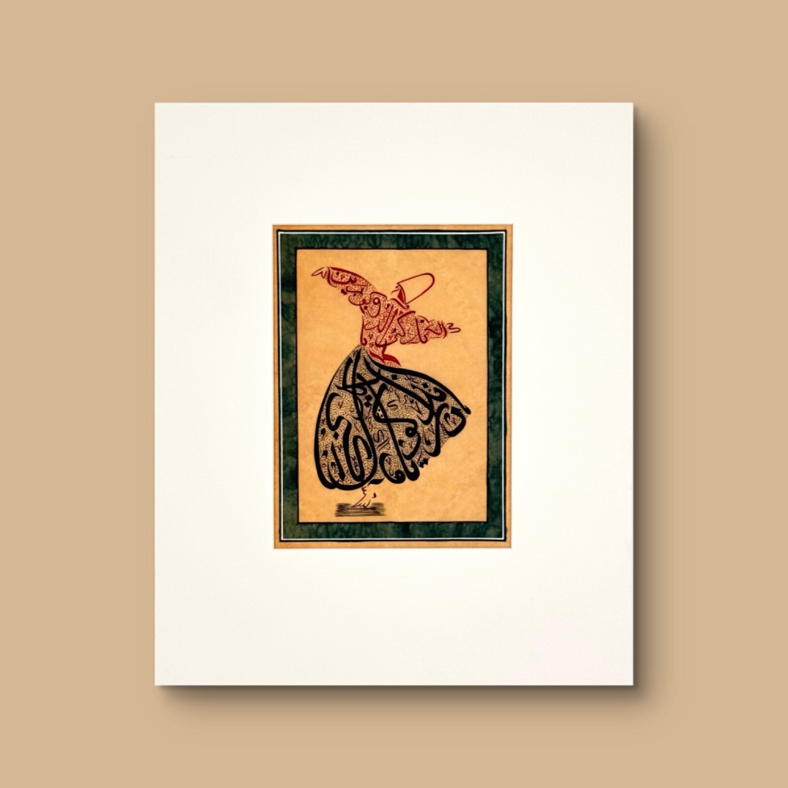 Dancing Dervish Sufism Calligraphy Art Painting Unique Wall & Interior Design