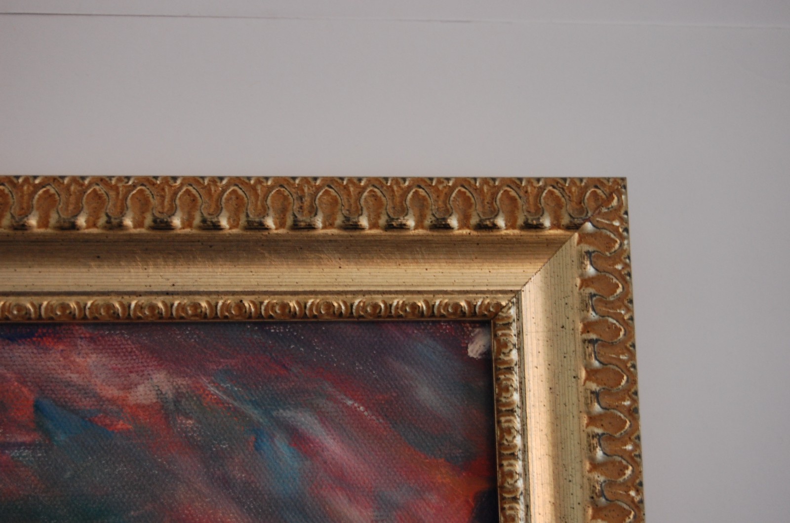 Vtg Framed Original Multicolor Surrealist Abstract Acrylic Oil Painting 20X16