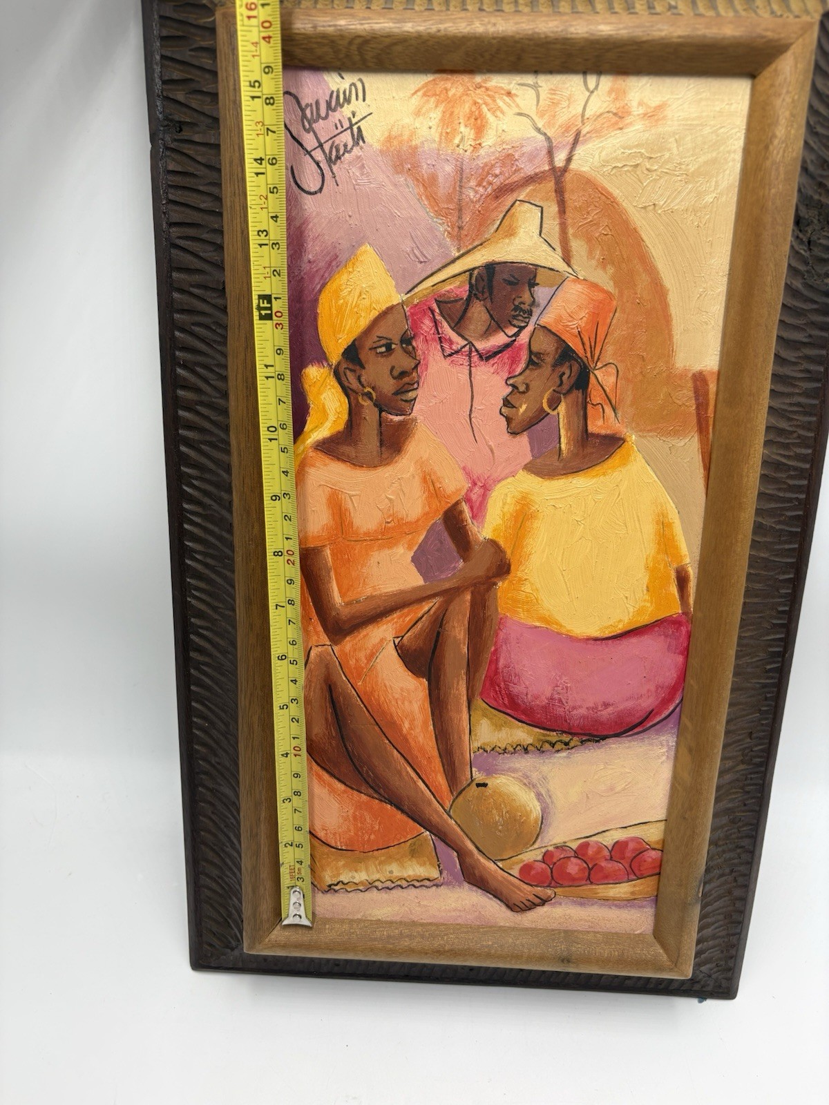 Vintage Mid Century Modern Haitian Oil Painting on masonite Petion Savain 8×16