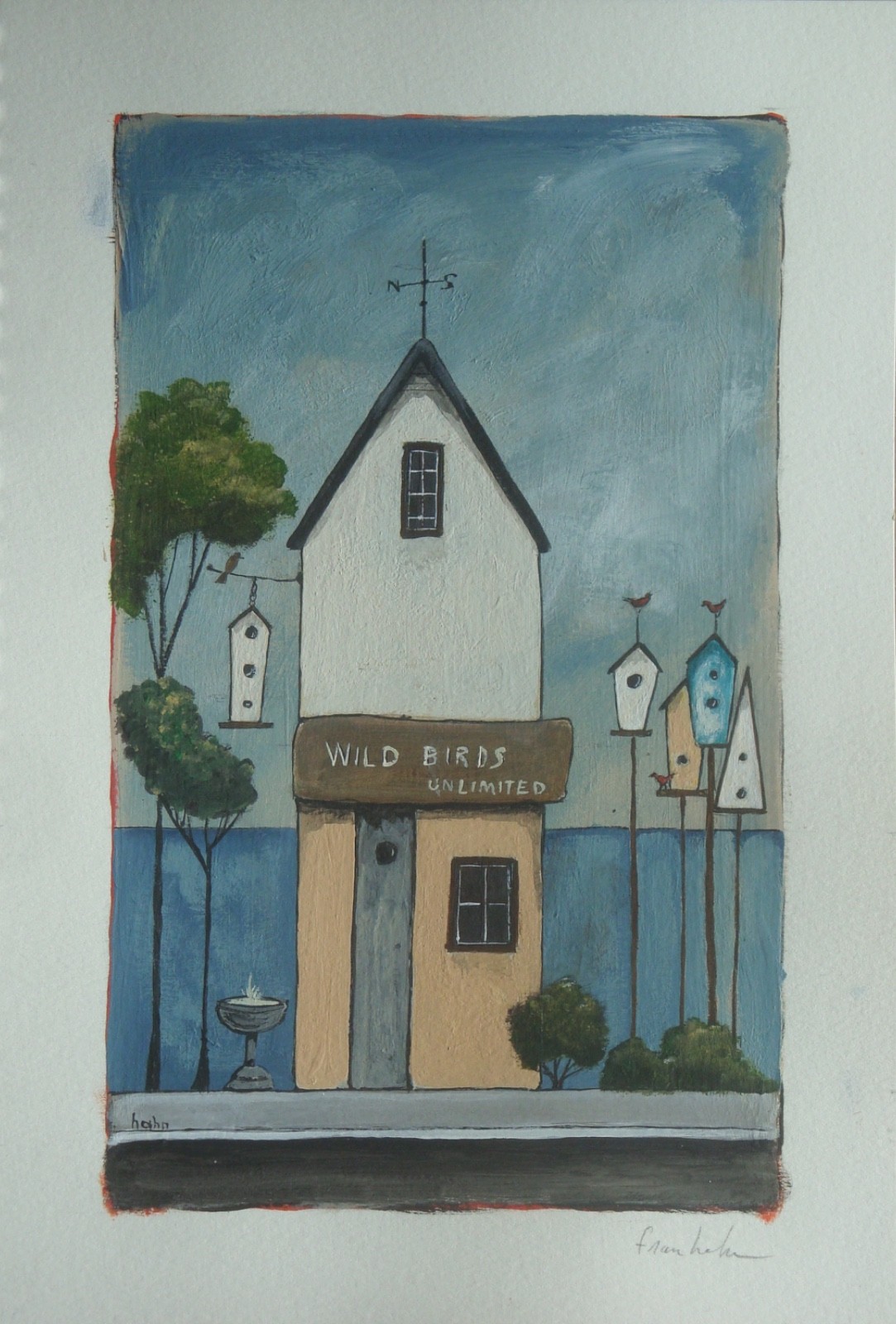 Original art 6×10 Hand Painted on Water color paper 8x12in -fran hahn