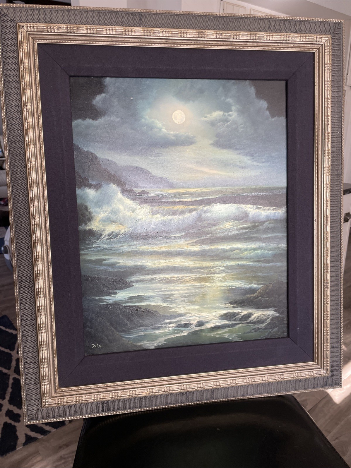 Judy Dy’Ans oil Original Painting Art Moonlight paradise