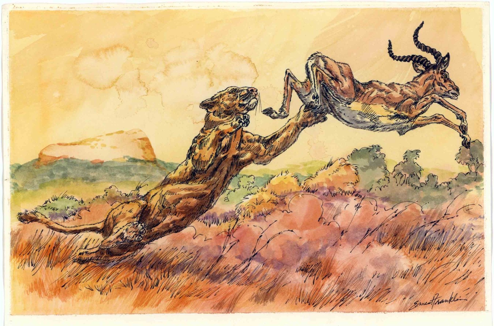 Ernest Franklin Original Watercolor