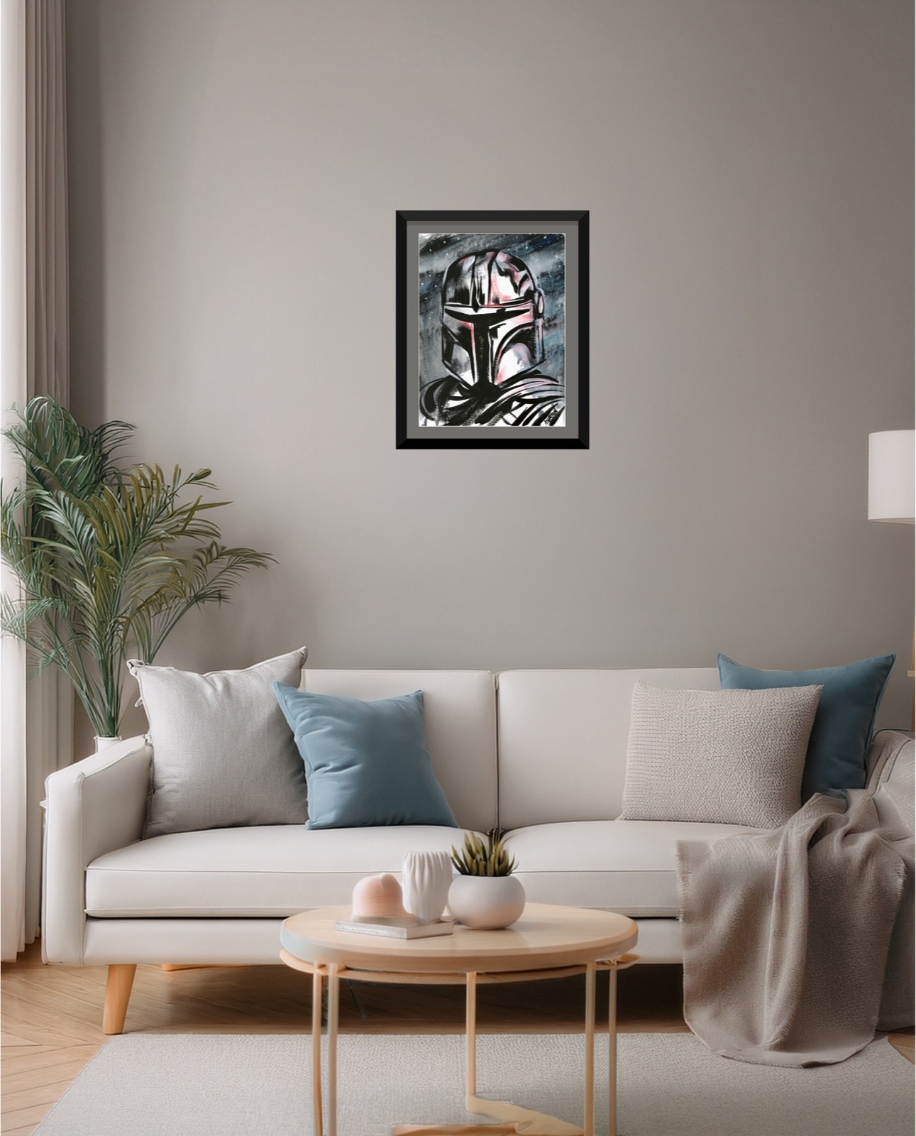 Atherton 9×12 Original Pop Art Character Painting Star «Space Mando» hand signed