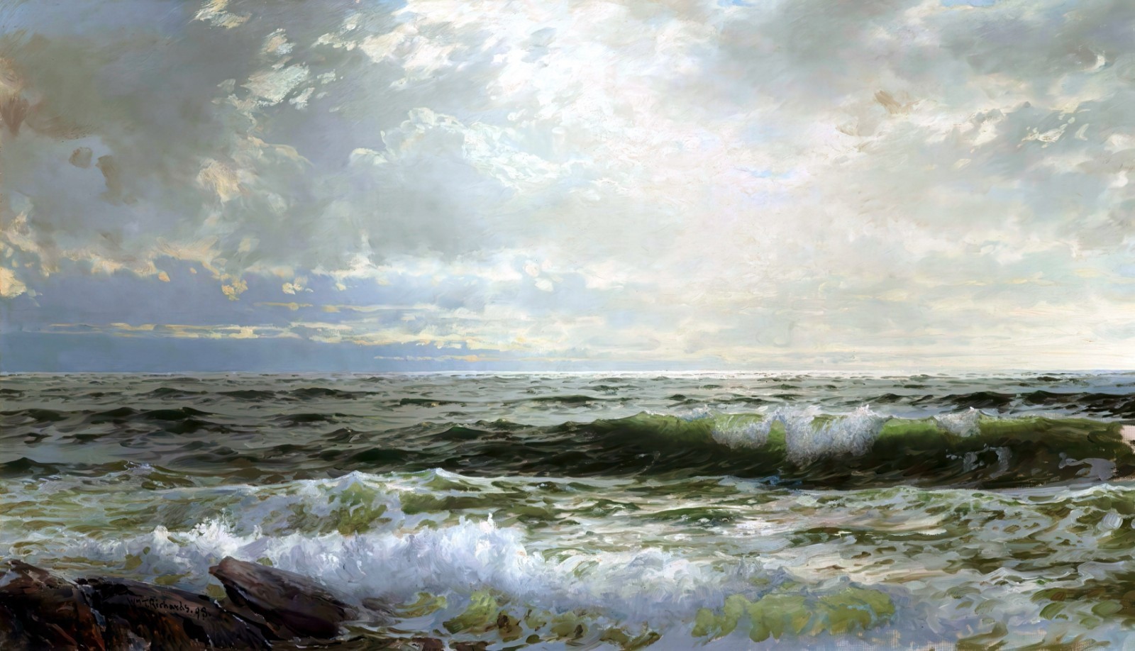 William Trost Richards Waves Reproduction – Giclee Canvas/Paper/Stretched