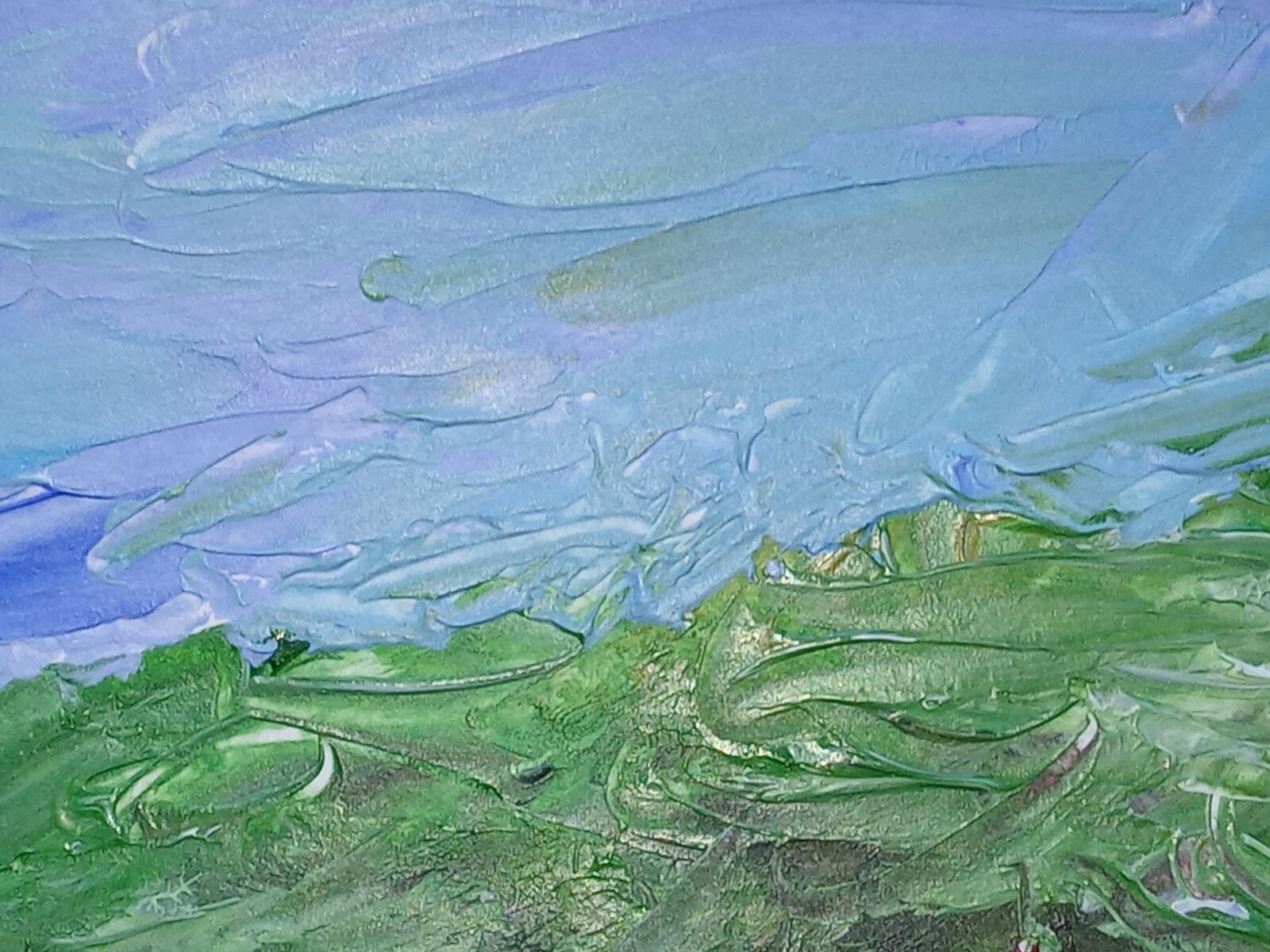 Impressionistic 11×14 Seaside home Colorful Hand Made Acrylic Art Painting