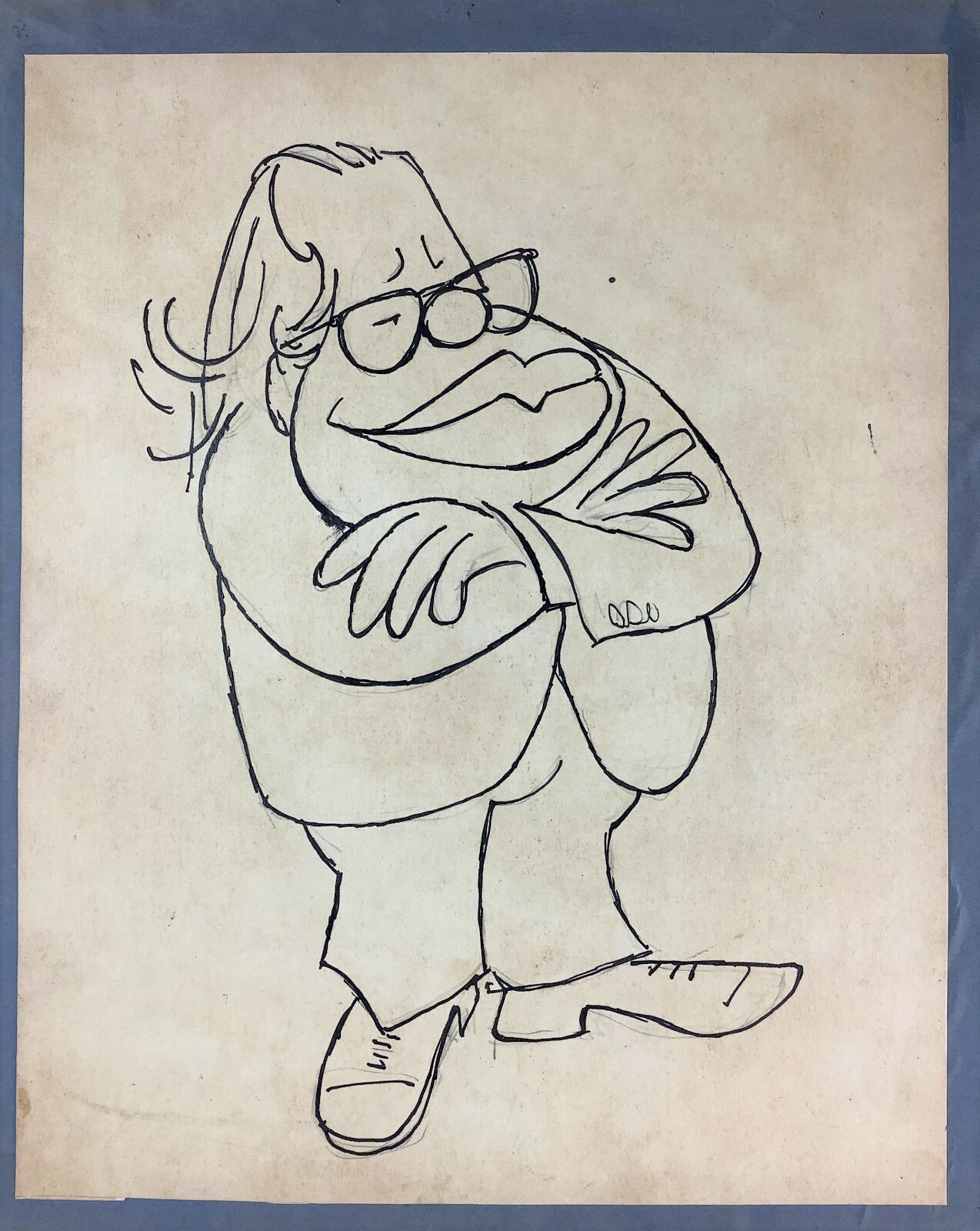 Juan David. Caricature. N Guillen, ca 1972. Ink on cardboard