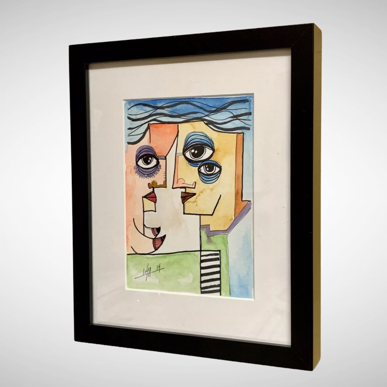 PAINTING INK/WATERCOLOR ON CANSON (FRAME INCLUDED) CUBAN ART by LISA.