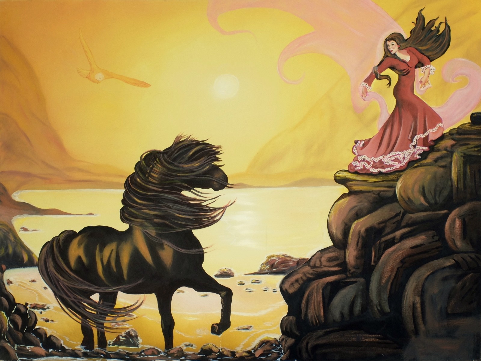 Tango on the Rocks – Art, Painting, Giclee on Canvas 22″x29″ by Yelena Berzon
