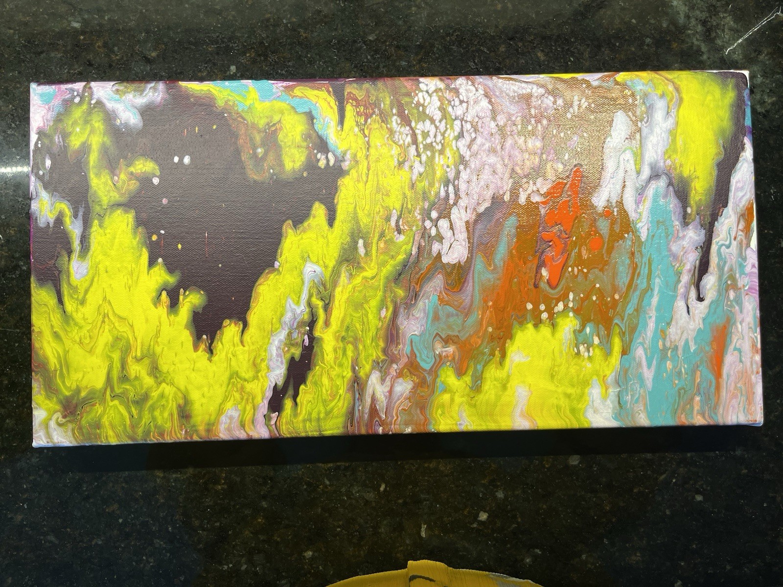 Original Abstract Painting Acrylic on Canvas, 20x10x1.5 Signed OOAK