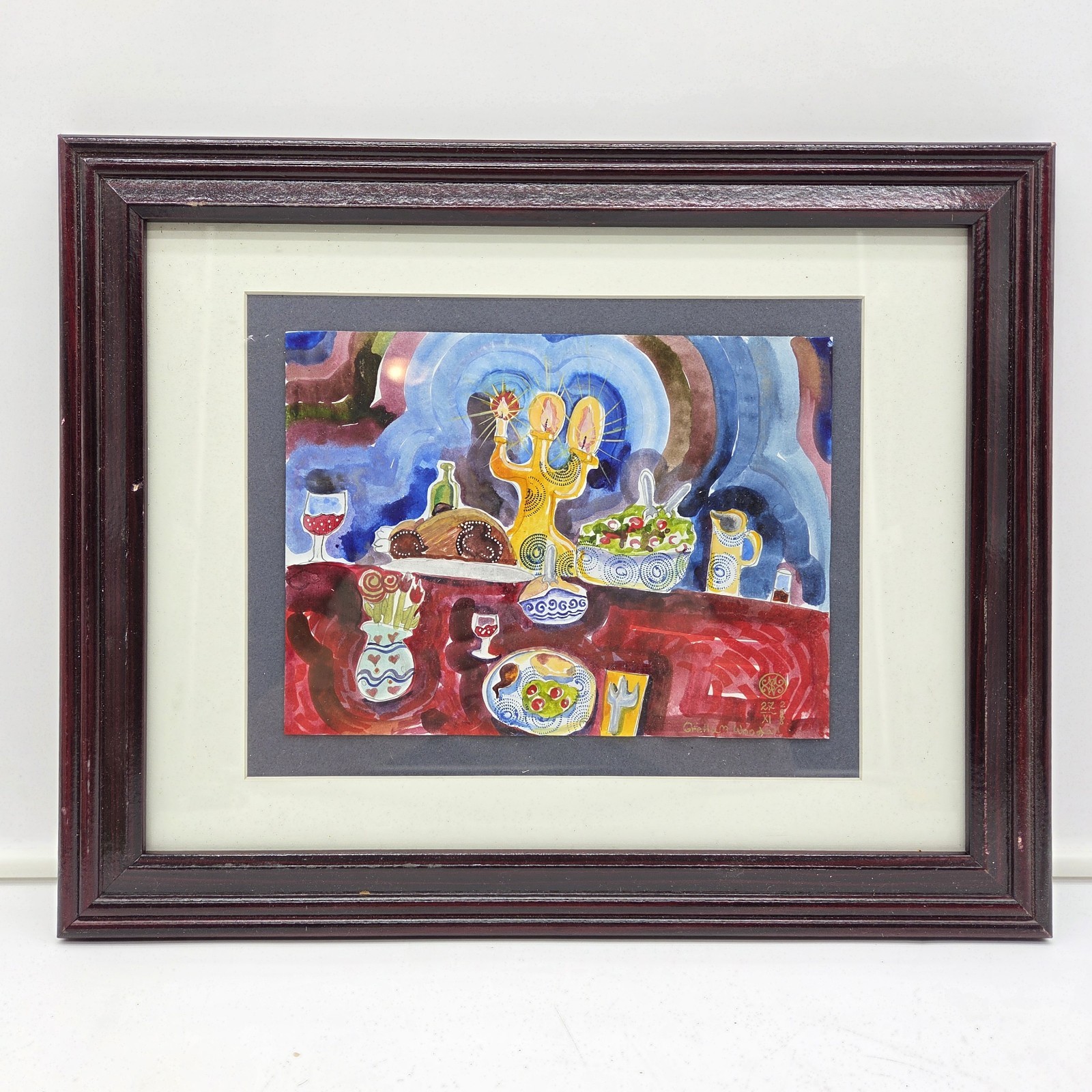 Gretta M. Woodall Signed Art Print 2008 Still Life Framed 1/27 15″ x 12″