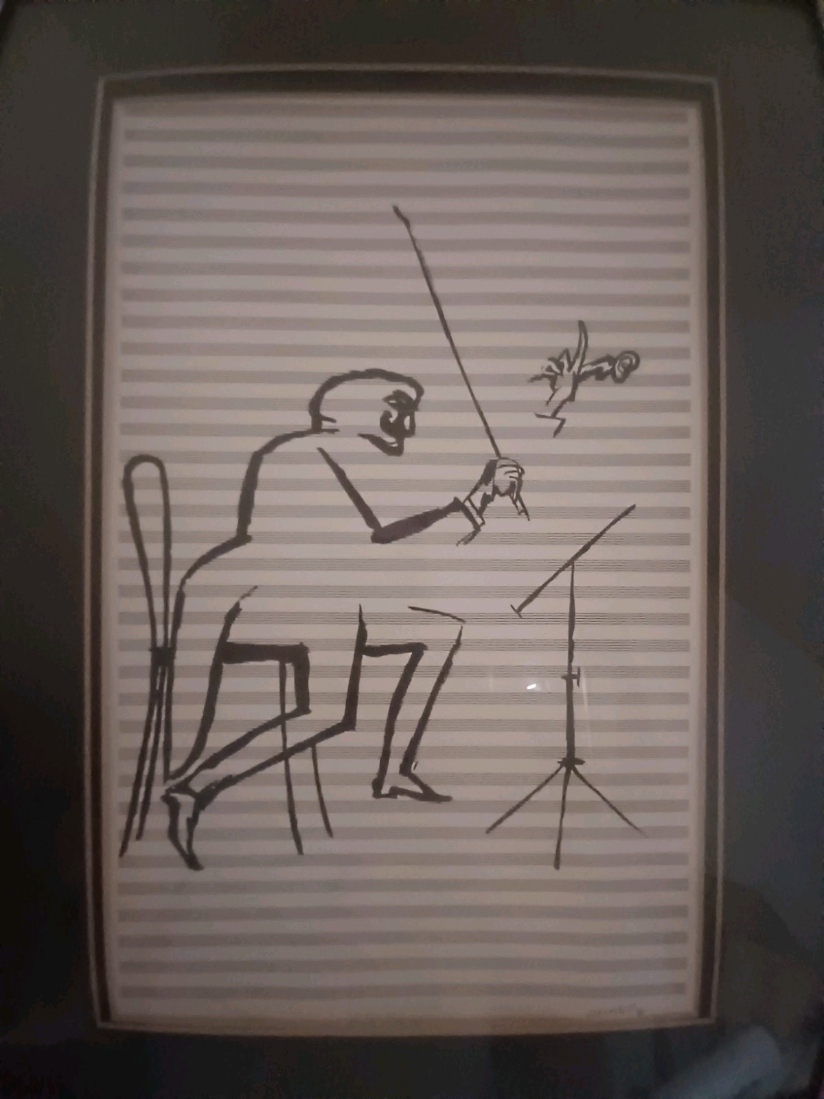Saul Steinberg Painting 1955 ‘ The Musician ‘