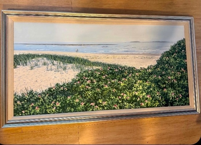 original oil painting Cape cod beach scene Joy Biddle 39×24 beach landscape