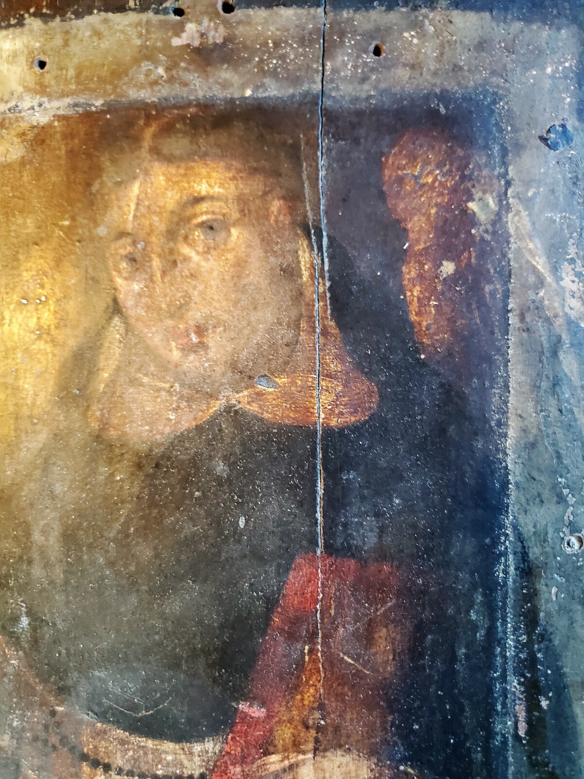 Very Rare 15th, 16th Century Old Master Portrait Painting on Wood, c 1490