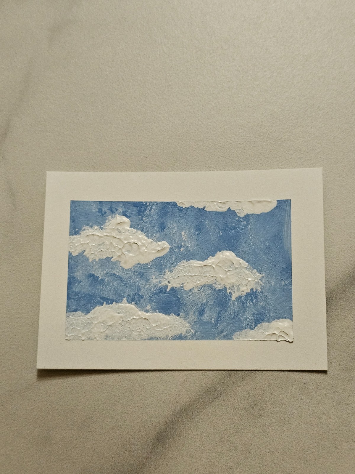 Blue Sky Cloud ACEO Original Artist Trading Card Acrylic 2.5×3.5 inch