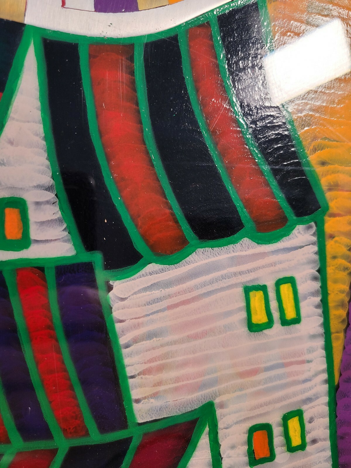 Butch Skynear Alien UFO Painting Vintage Outsider Folk Art Mid Century Modern