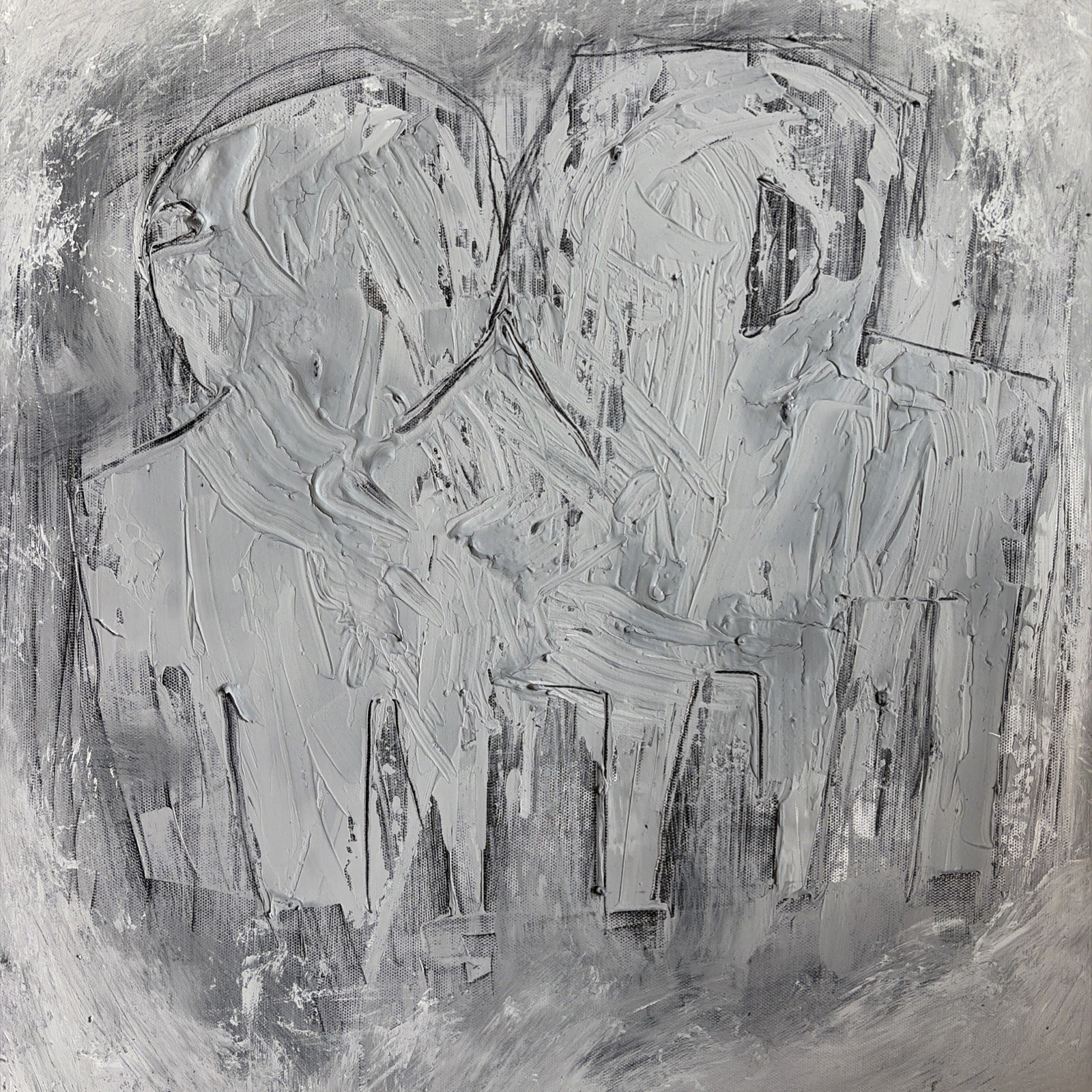 Beto Mejia Original Modern Abstract Expressionist Figures Art Painting Canvas