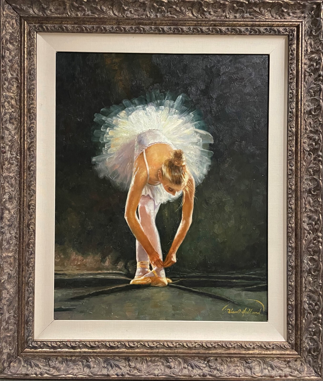 Dellano Holland «Ballet Classic FRAMED Art Oil Ballet Dance Ballerina