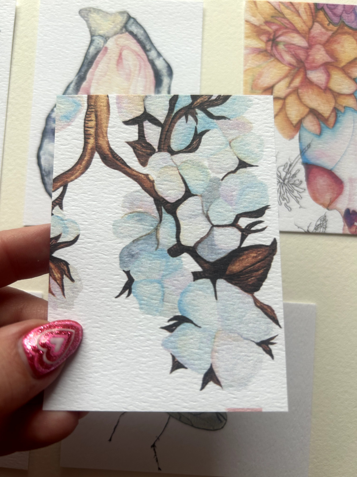ACEO Edition- Print Sawyer Crane Cotton Lungs Texas Plant Farmer Garden