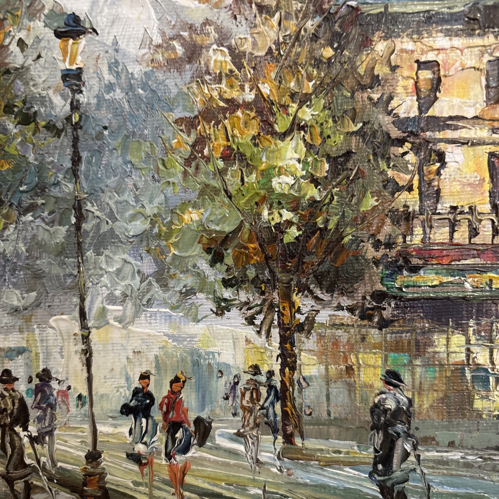 Caroline C. Burnett Original Oil Painting Paris Street Scene Signed 8”x10”