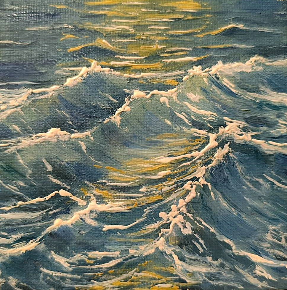 IMPASTO TEXTURED Original Art OIL CANVA Painted Landscape Impressionism Seascape