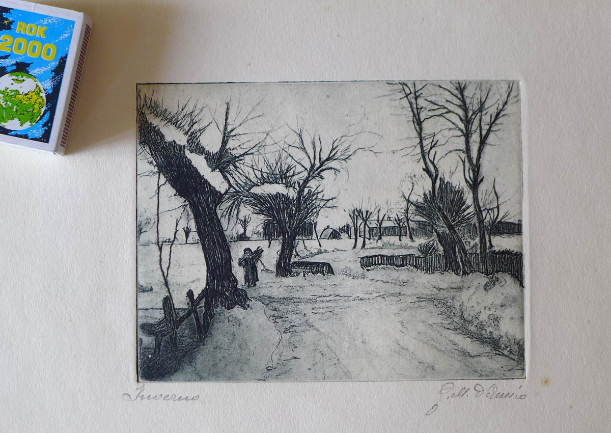 painting drawing winter by the painter G. M. D’amico