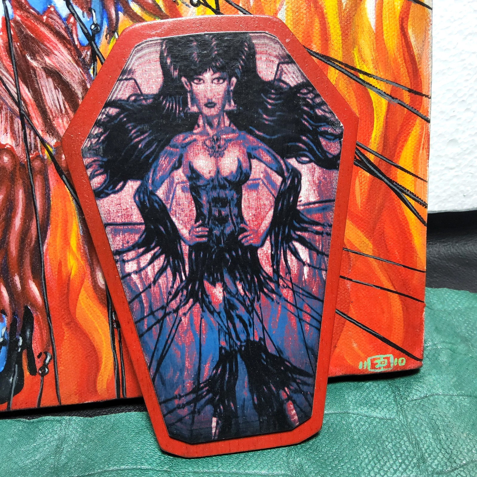 1 original 2 prints horror pinup girl art zombie girl meat dress hooks tattoo