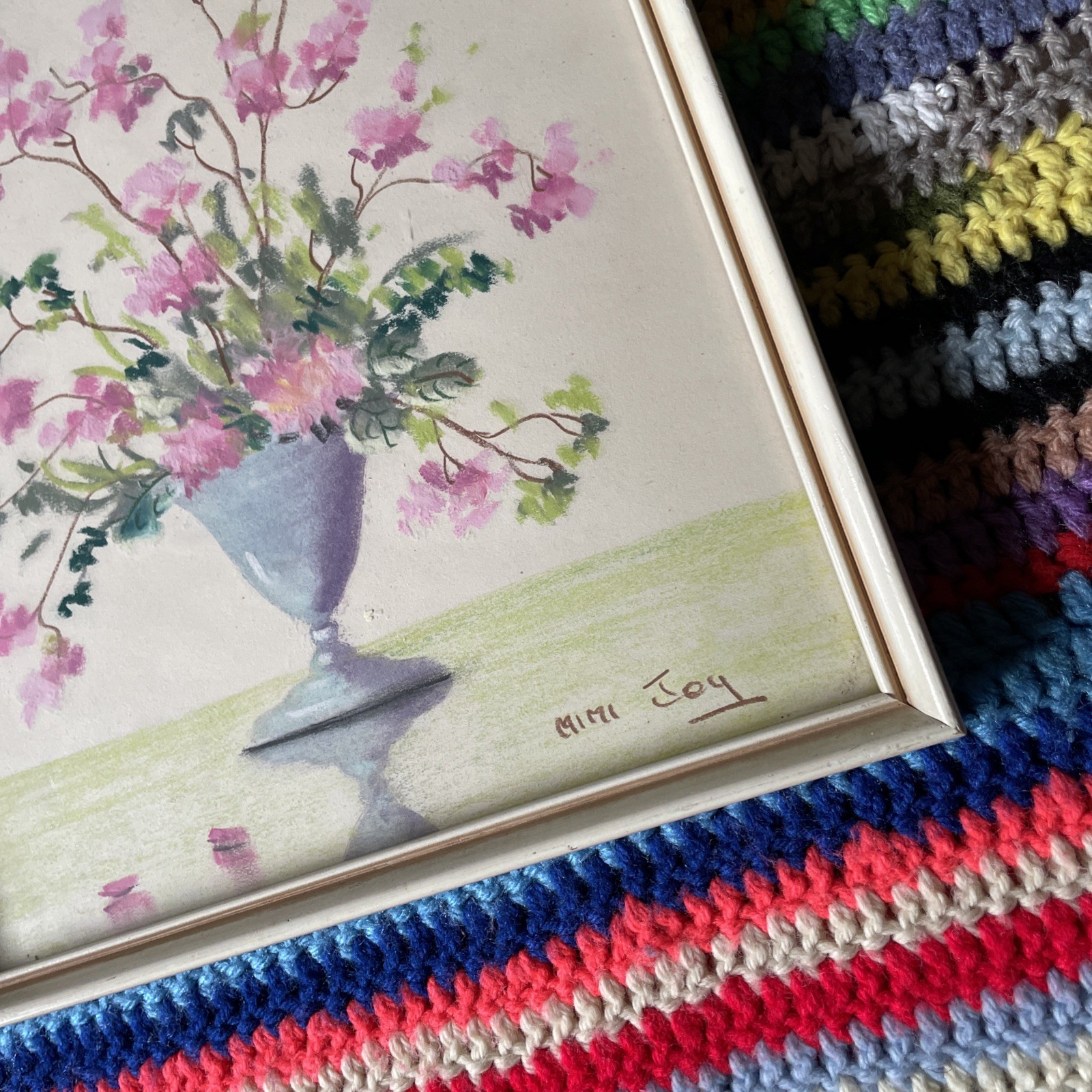 2 Mimi Joy Original Pastels Mabel C. Heyde – Vintage Original Frames 12.5 x 10.5