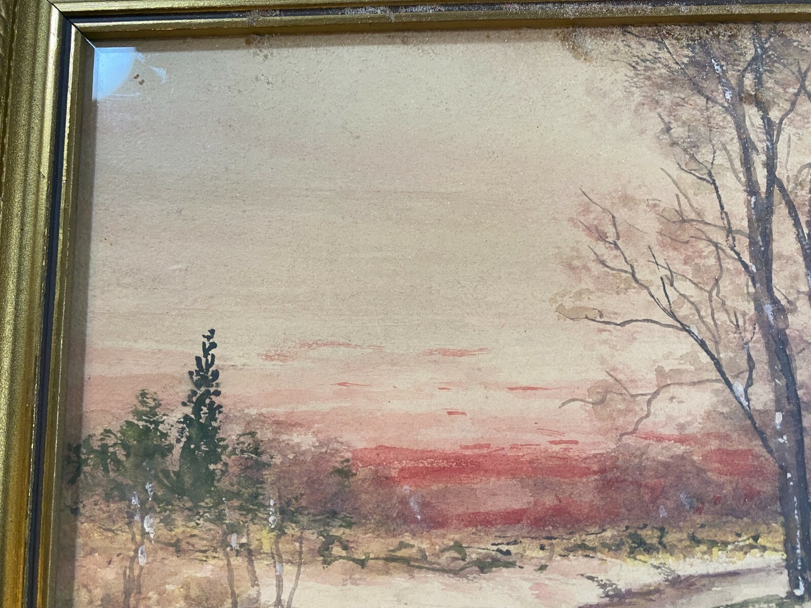 Raphael Senseman (1870 – 1965) «Winter River And Landscape Scene» WC Painting