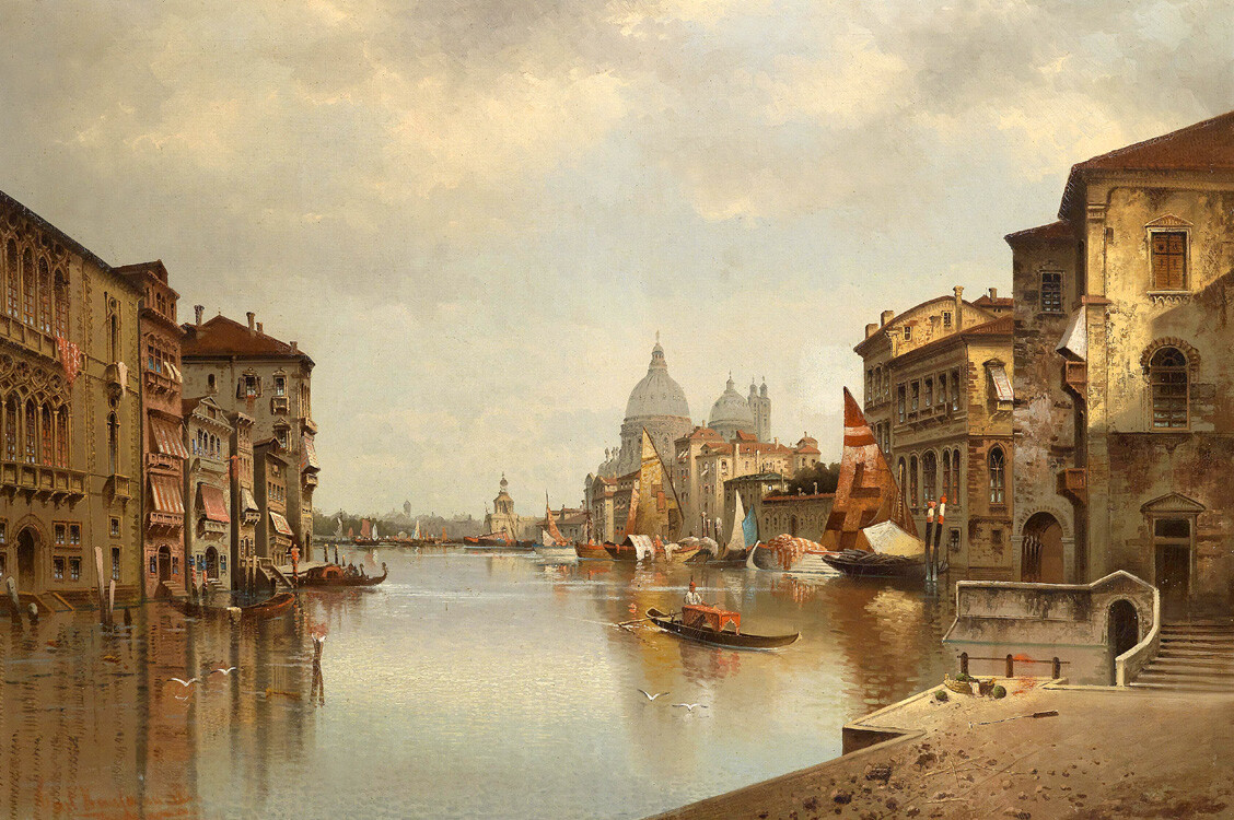Art Giclee Printed Oil Painting Print Venice Canalettoandscape