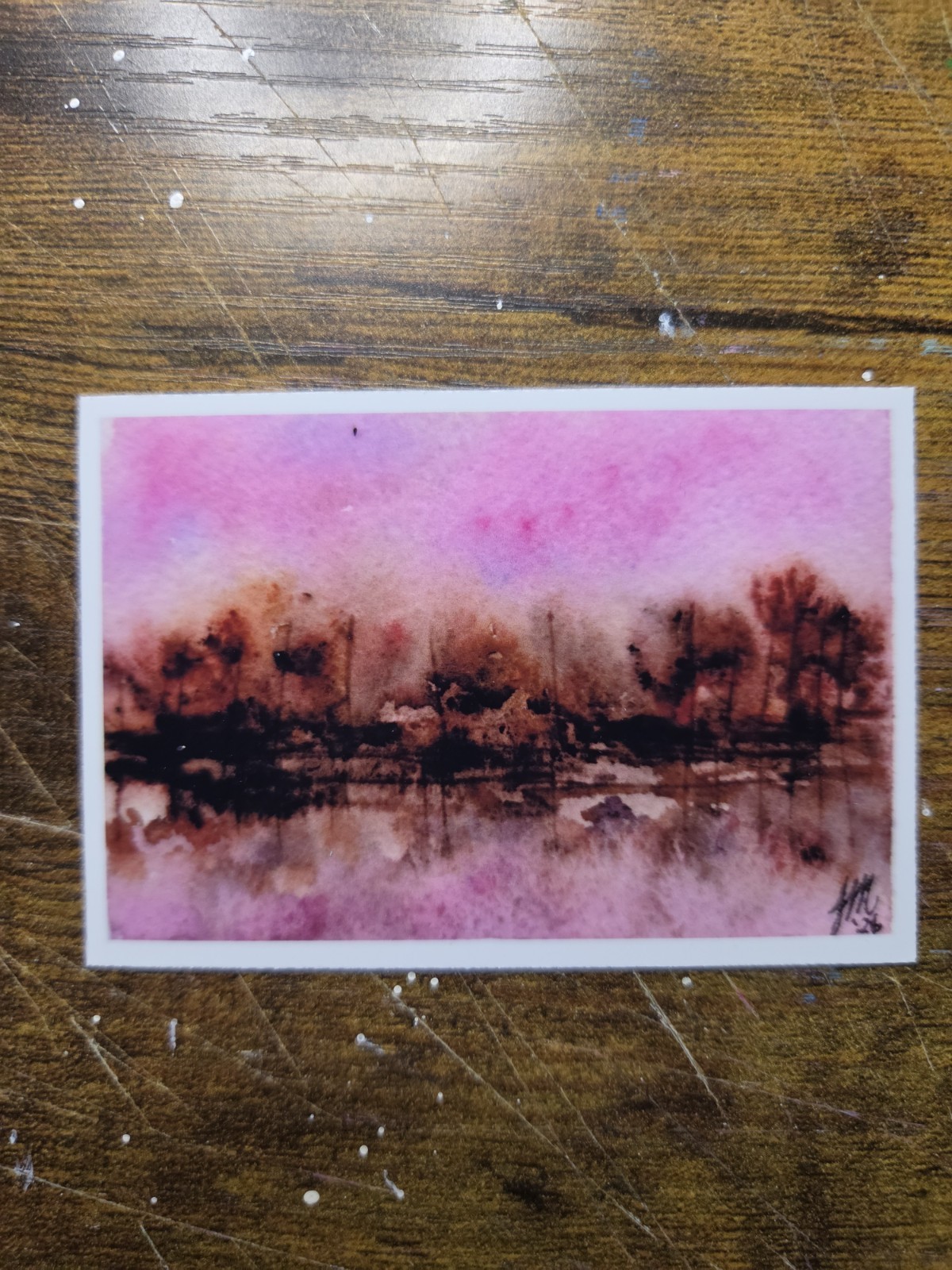 ACEO *Art Print Original Watercolor Sunset 2.5×3.5