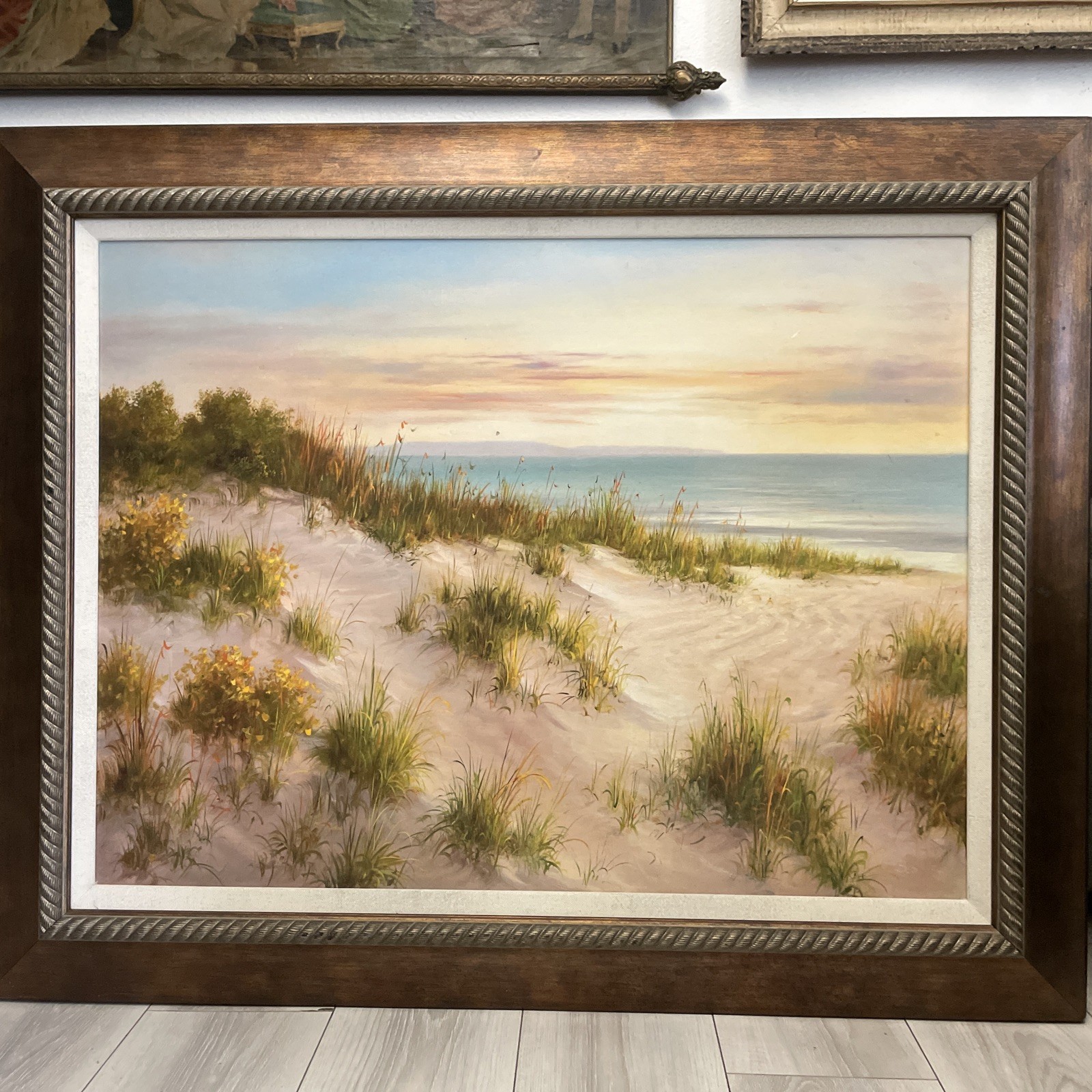 Vintage Coastal Sunset Signed B.Smith Vtg Frame Orig Litho 31″X39″