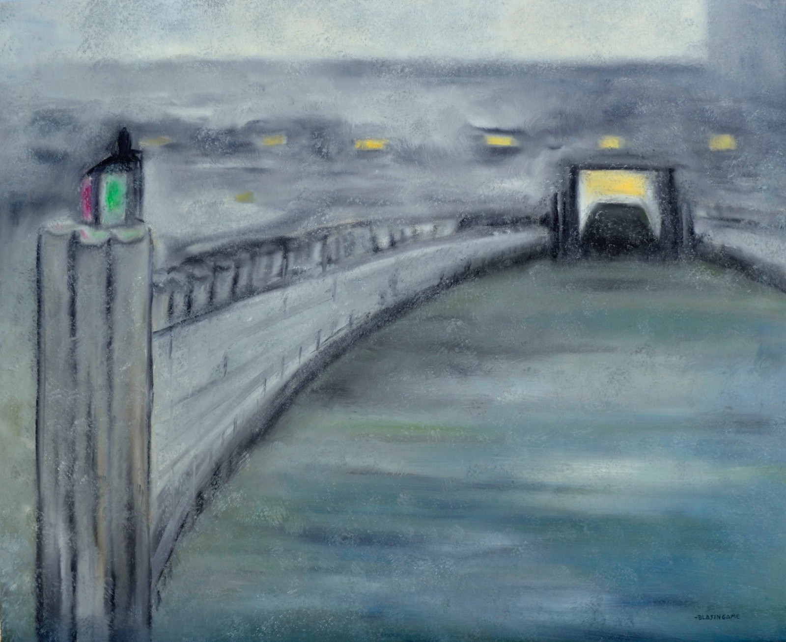 Evening on the Pier looking into the Tunnel – Mid Century-Marguerite Blasingame