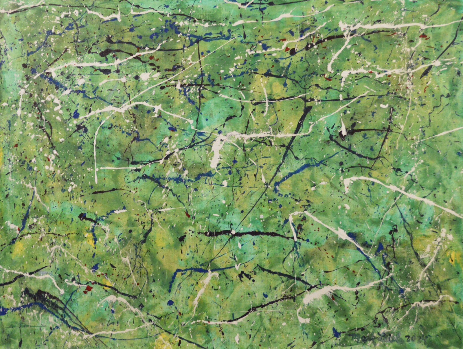 Pollock/Richter style￼ Professional Painting 81” X 62”(6ft 9in)Abstract Modern