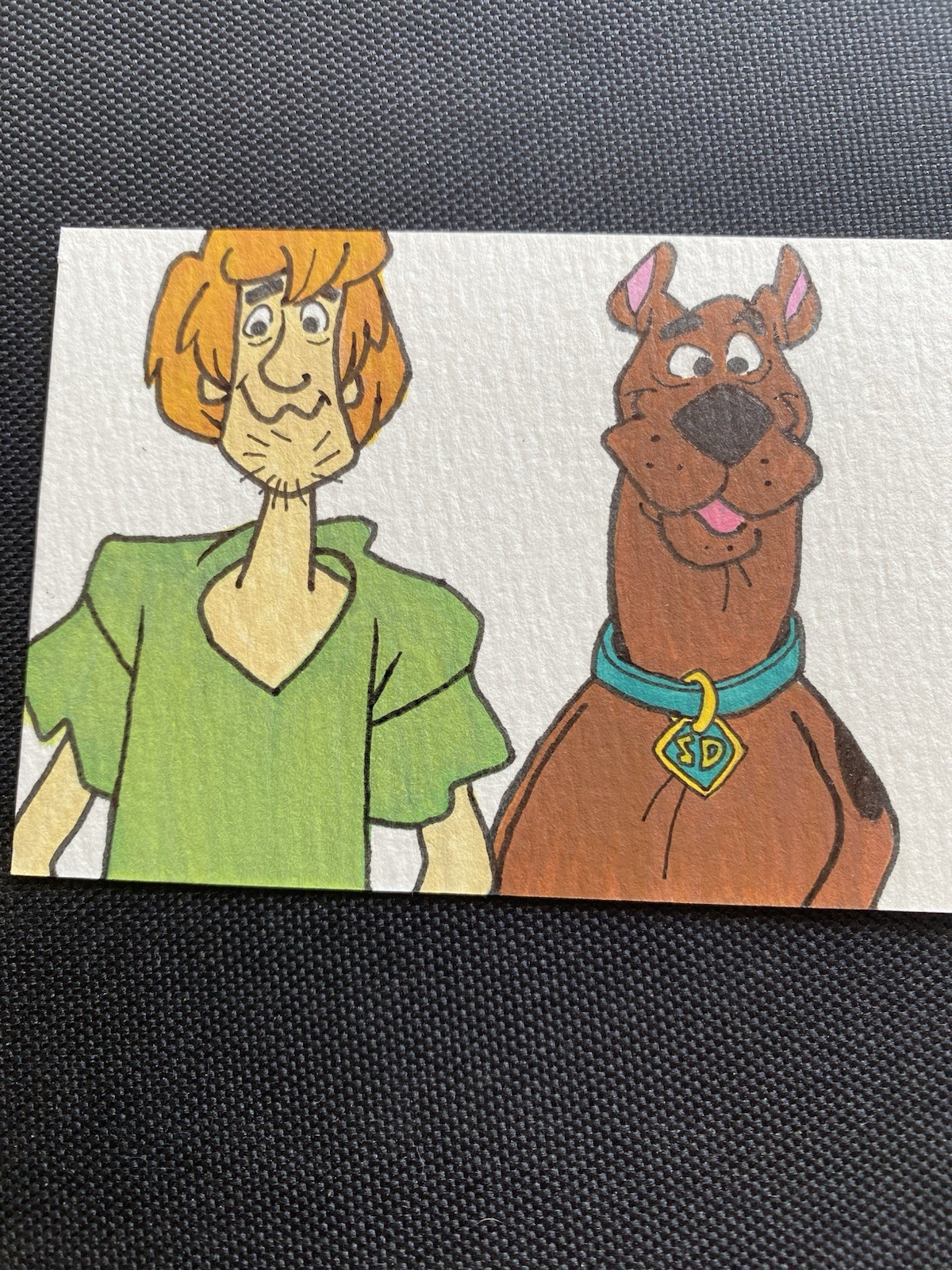 Scooby Doo Cartoon ACEO hand painted Art trading card acrylic micron 2.5×3.5