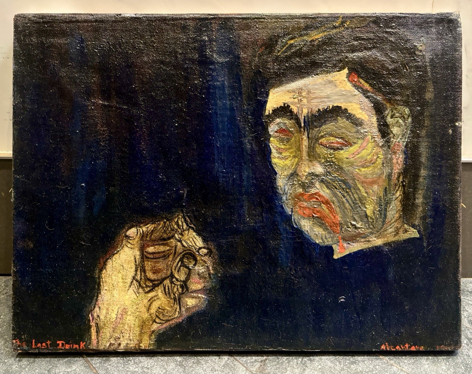 Antique Oil Painting”The Last Drink 1945” and “Spanish Harlem 1925” by Alcantara